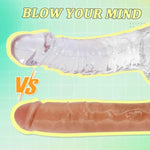 7.45 Inch Huge Dildo, Thick Cock Dildo With Suction Cup, Fat Fantasy Soft Dildo, Big Realistic Dildo For Women, Adult Anal Sex Toy For Women Men Gay-Free And Anal Play(Transparent)