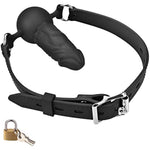 Mouth Ball Gag Wear Adjustable Dildo Penis & Skin-Friendly Silicone Handcuff