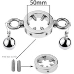 Metal Cock Ring For Men Penis Rings With 6 Cbt Spikes And Ball Pendant Adult Pleasure Chastity Sex Toys Sm Scrotum Stretcher For Male Training Devices (40Mm+2 Balls)