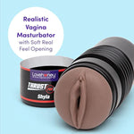 Thrust Pro Ultra Shyla Male Masturbator Cup - 6 Inch Realistic Vagina With Textured Canal - Vibrator Compatible Male Sex Toy - Self Pleasure Sex Toys For Men - Waterproof - Flesh Brown?