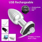 Vibrating Butt Plugs,2.87 Inch Stainless Steel Anal Plug Anal Vibrator With 10 Vibration Modes, Metal Prostate Massager Adult Sex Toys For Men Women