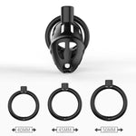 Chastity Cage Sex Toys For Man, Male Chastity Devices Cock Cage Belt Lightweight Penis Cage With 3 Sizes Rings And Invisible Lock (Black)