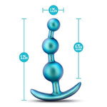 Blush Anal Adventures Matrix Gamma 5.25" Curved Silicone Beaded Butt Plug - Anchortech Base, Stayput Wearable - Ultrasilk Smooth Beginners & Advanced Users Anal Plug For Women, Men & Couples - (Teal)