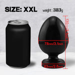 Black Color Egg Ball Shape Anal Plug With Suction Cup Adult Sex Toy, 4 Different Sizes Of Anal Massager Toys Adult Butt Plug Sex Toy For Women Men And Couple -Xxl, 2X-Large