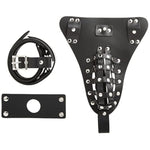 The Safety Net Leather Male Chastity Belt With Anal Plug Harness