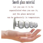 Glass Dildo Butt Plug, Crystal Glass Anal Plug Transparent Anal Beads With Round Base G Spot Stimulation Massager Pleasure Wand Penis Masturbation Anal Sex Toys For Couple Women Men (4 Ball)