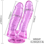 6.9In Realistic Double-Headed Dildo Sex Toys For Women& Men Lifelike Lover Luxe Anal Butt Plug With Strong Suction Cup - Vaginal G-Spot Play Flexible For Women Lesbian Couples - Purple