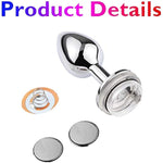 Metal Anal Plug With Led Light Remote Control Stainless Steel Butt Plug Sex Toys For Couples No Vibrator. Glow In The Dark?Material Safe?