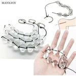 4 Sizes Unisex Glass Anal Beads Plug Big Smooth Crystal Balls Butt Plug Adult Erotic Toys With Finger Loop For Men/Women (Xl)