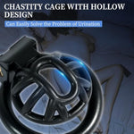 Mini Chastity Lock Male With 4 Sizes Rings And Keys Lightweight Resin Chastity Device Adult Sissy Sex Toy Bdsm Slave Breathable Bondage Devices Accessories For Men (Black-Positive)