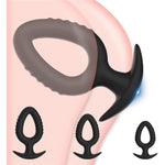 Wearable Silicone Threaded Anal Plug Training Set 3Pcs Butt Plug Sex Toy Waterproof Hollow Butt Plug With Anchor Base