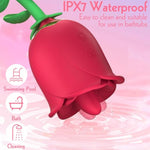 Clitoral Licking Vibrator Sex Toy For Women, Rose Sex Toy Clitoral Stimulator With 3 Tongue Licking & 10 Vibrating Modes, Female Mini Clitoris Nipple Anal Vibrator For Her Pleasure