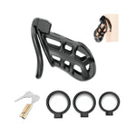 Male Chastity Device Cock Cage With 3 Different Sized Rings Sex Toys Penis Cages With Invisible Lock And Enlarged Urethral Black Chasity Locks Used For Bondage Of Men Penises (L)