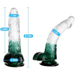 Realistic Dildo Curved Shaft G-Spot Stimulation Penis With Strong Suction Cup Testis And Veins Design For Sensitive Point Sex Stimulation For Woman Man Masturbation Adult Toy (Green)