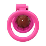 Resin Double Chastity Cage Set With Ring, Keys And Elastic Belts Sissy Cock Cage Bdsm Sex Toy For Men, Gay (Pink)