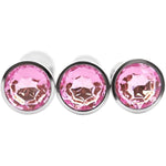 Metal Anal Plug With Bulbous Shaft | Increase Sensations | Graduated Sizes | Flared Base | Interchangeable Jewel | Temperature Play | Easy To Clean | Adult Toy Storage Bag | Ultimate Anal Pleasure