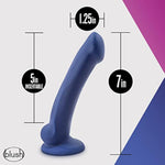 Adult Sex Toys - Avant D10 Ergo Mini Platinum Cured Purio Silicone Dildo - 7 Inc Long - Dual Density Ultrasilk Shaft - Suction Cup Base Strap-On Compatible - Women Men Couples - Indigo