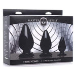 Triple Cones 3 Piece Anal Plug Set - Black