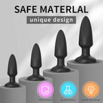 Silicone Anal Plug, Pack Of 4 Butt Plugs Training Set For Beginners Advanced Users, Prostate Sex Toys For Men,Women Couples(Black)