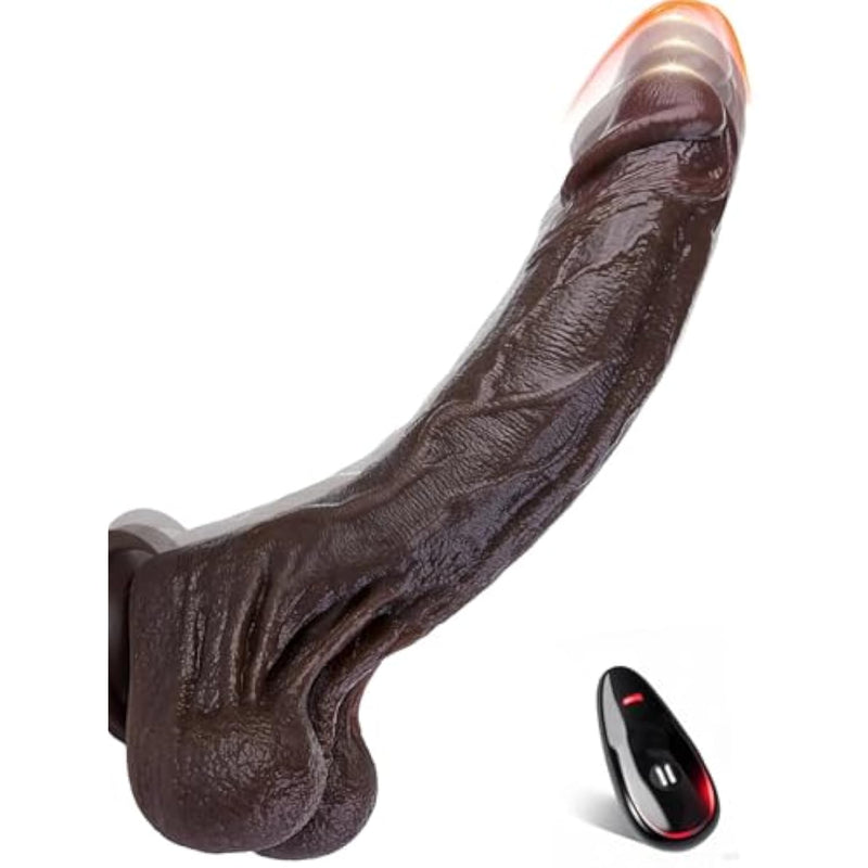 9" Realistic Black Thrusting Moving Dildo Sex Toys - Heated Vibrator Big Bbc Dildo, Suction Cup Riding Dildos For Vagina Anal, Remote Control Adult Toys For Women Men With 7 Thrusting 10 Vibrating