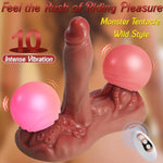 4 In 1 Sit And Ride Monster Dildo Vibrator For Women, Men & Couples, Heating, 7 Vibration & Thrusting Modes, Suction Cup Dildo With 10 Vibrating Seat Cushion, Hands-Free Remote Control Adult Sex Toy