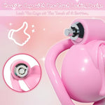 Sissy Styled Chastity Cage Male One-Touch Locking Chastity Device Set With 5 Rings Cock Cage Sm Bondage Sex Toys For Men (Green)