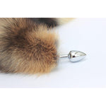 Sex Toys Anal Plug Real Fox Tail Fur And Stainless Steel Natural Color (Multi)