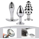 Sexy Fox Tail Plug Tail Anal Butt Plug With 3 Interchangeable Metal Anal Plug Cosplay Butt Plug Tail Plug Sex Toys Cute Role Play Fox Tail Anal Plug Tails For Women Man Beginners Anal Trainer