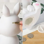 Little Bunny Money Bank, Mini Rabbit Piggy Bank, Best Bitrthday Gift, White