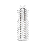 Men'S Crystal Wolf Tooth Vibrating Condom With Delay Ring – Premium Silicone Couples’ Adult Toy For Extended Pleasure, Ultra-Stretchy (C, Count, 1)