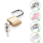 Small Metal Padlock Solid Brass For Male Chastity Device Cock Cage With Keys 3 Chastity Cage Accessories