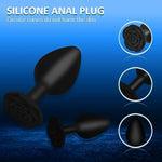 Silicone Anal Plug, Rose Baseprostate Stimulating Anal Toy - Butt Plug Men Women Masturbation Adult Sex Toys And Games (Black)…