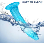 9.4'' Soft Realistic Anal Dildo Sex Toys With Suction Cup For Hands-Free Play, Blue Thick Penis Suitable For Women/Men/Gay/Couples With Thin And Slim Poke Can Be Use For G Spot And Anal