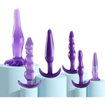 Lh- 6-Piece Purple Silicone Multiple Shapes Anal Toys Anal Plug Training Set - Ergonomic Design, Flared Base, for Ultimate Sensation Pleasure Collection for Beginners to Advanced Users
