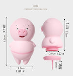 2 in 1 Pink Mini Cute Pig Shape Clitoral Vibrator with 10 Lick and Suction Modes, Silicone Rechargeable Nipple Vibrator Adult Sex Toy for Women