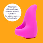 Ignite Finger Vibrator - Silicone Finger Vibe For Beginners - 20 Function Adult Sex Toy For Couples With Travel Lock - Waterproof - Rechargeable - Pink