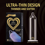 Ultra Thin Condoms for Men, Natural Latex Medium, 12 Count