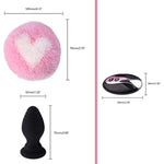 Remote Control Vibrating Anal Plug Cute Silicone Butt Plug Massage G-Spot Adult Male Female Rechargeable Sexual Products(Pink)