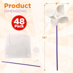 24 Pack DIY Pinwheel Craft Kit for Kids, Color Your Own Patriotic Paper Windmills