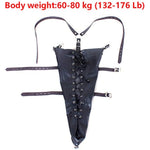 Strict Leather Armbinder Wrist Restraint Harness Fetish Kinky Leather Sex Bondage Cuffs Sex Posture Locking Kit (Bag Length:58 Cm(22.8 Inch), 176)