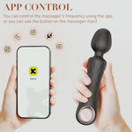 Silicone Button & APP Control Vibrator Wand with 9 Strong Modes