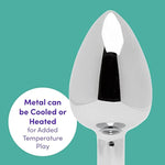 Jewelled Butt Plug - 2.5 Inch Beginner Friendly Metal Anal Plug - Firm Sensitive Skin Friendly Anal Toy - Waterproof - Pink Gem