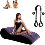 Sex Cushion Bondage Kit, Inflatable Sex Position Pillow With Adjustable Sex Strap,Sex Bdsm Kit Sex Furniture For Adult Deep Position Support, Velvety Cushion With Sling Restraint