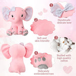 3 Pieces Elephant Stuffed Animal 8 Inch Baby Stuffed Elephant Animal Plush Toy Gift Baby Girl Boys Bed Decor (Lovely Style)