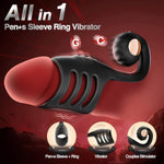 Penis Ring Vibrator For Couples - Vibrating Cock Ring Sleeve With Snail-Shaped Vibrator Male Sex Toys, 10 Modes Remote Control Penis Sleeve, Clit G-Spot Vibrators Men Adult Sex Toys & Games