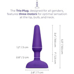 Trio Vibrating Anal Plug 2 - Silicone Butt Plugs Vibrator With Remote, Anal Sex Toys For Adults - Purple