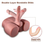 Brown Male Sex Doll with Flexible Dildo for Couples - Realistic Thick Adult Toy