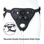Double Penetration Strap On Harness Pants Adult Anal Sex Toy With Double Hole For Male Couples Adjustable Wearable Dildo Pants Bdsm Sex Restraint With Two O Rings Universal For Different Penis Sizes