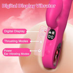 Vibrator Thrusting Dildo With Lcd Display - Sex Toy G Spot Clitoral Vibrators 7 Vibration 7 Thrust Mode, Rabbit Vibrator Adult Sex Toys For Women Couple (Rose)