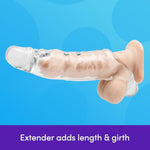 Mega Mighty Thick Penis Sleeve & Enjoy Water Based Lube 8.5 Fl Oz - Male Sex Toy Bundle